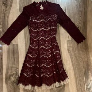 Francesca’s maroon lace dress size S